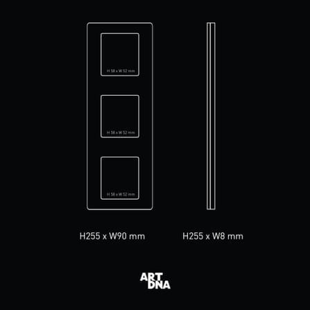 หน้ากาก 3 ช่อง แนวตั้ง ART DNA รุ่น BS TYPE ขนาด 3X3 สี NERO_2